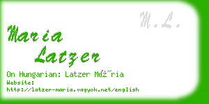 maria latzer business card